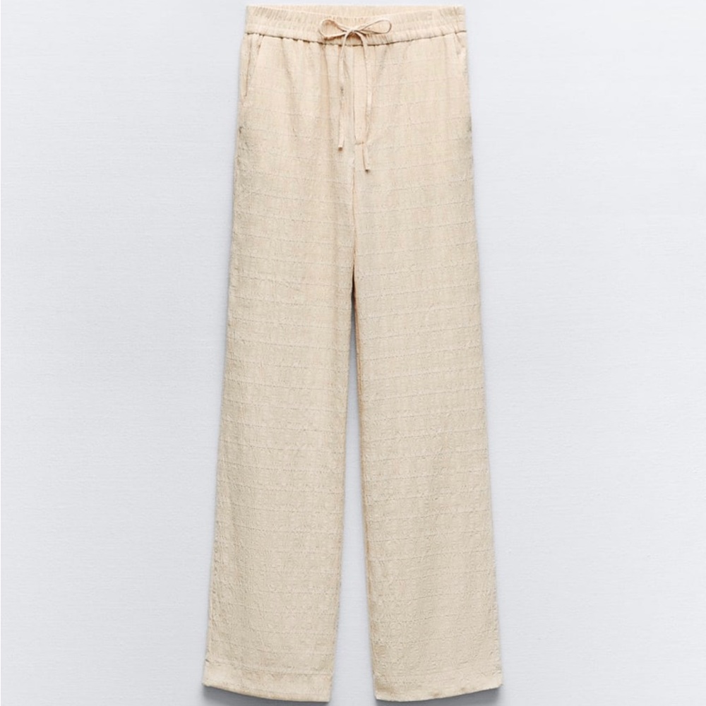 Zara Wrinkle Look Straight Pant NWT